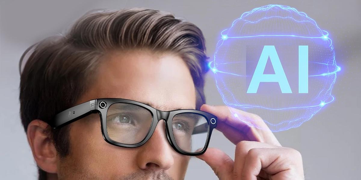 Person using BriteCam AI smart glasses with ai cloud